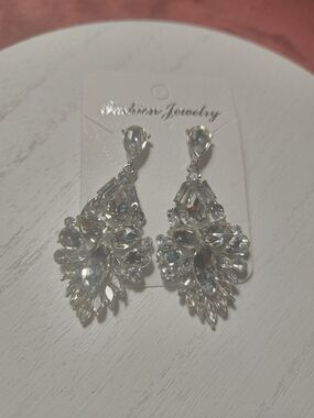 Clear Crystal Chandelier Drop Earrings